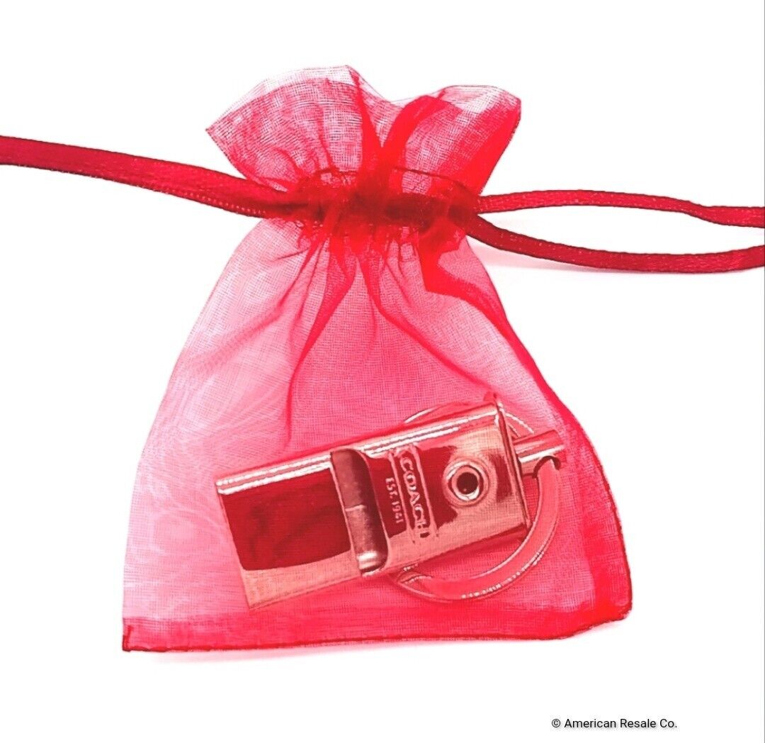 Rare COACH Signature Stainless Steel Whistle Keychain Fob Purse Charm Accessory