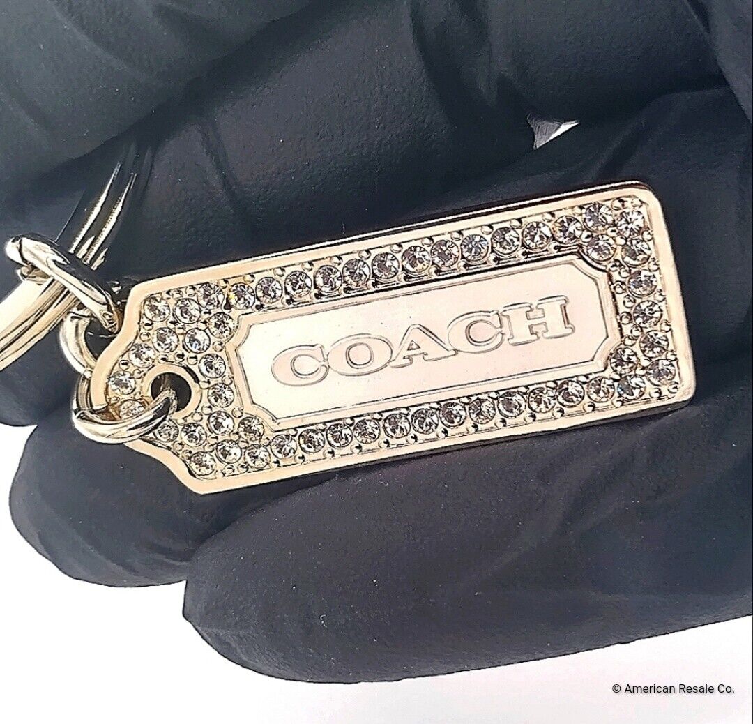 Rare COACH Vintage LOZ Pave Swarovski Enamel Keychain FOB Purse Charm #8865