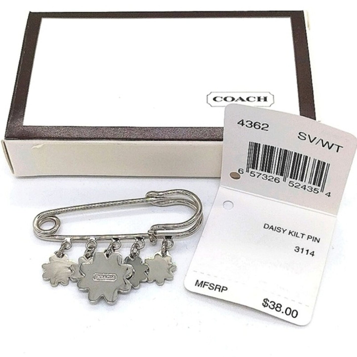 NIB Vintage Coach Flower Daisy Charm Pin Brooch HandBag Purse Backpack Charm