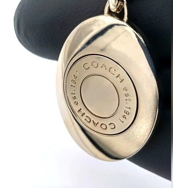 $98 COACH Vintage Neon Pink Valet Turn-lock Keychain Dual Fob Purse Charm-Rare