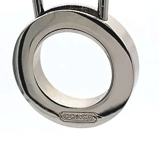 Vintage COACH Blue Pinch Lock Locket Keychain Fob Purse Charm #7379-Rare