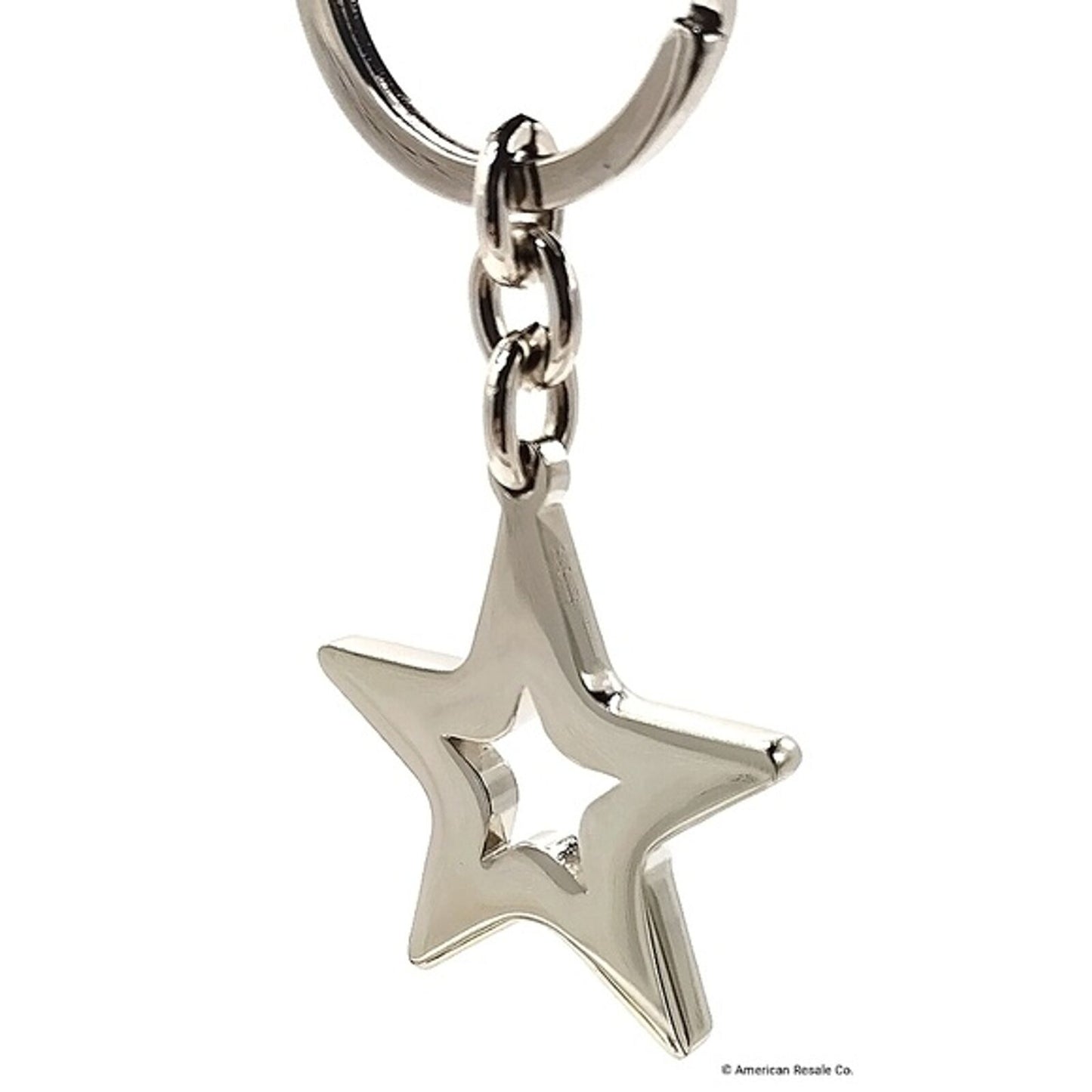 Rare COACH White Star Enamel Signature Fob Keychain Purse Charm Accessory #7358