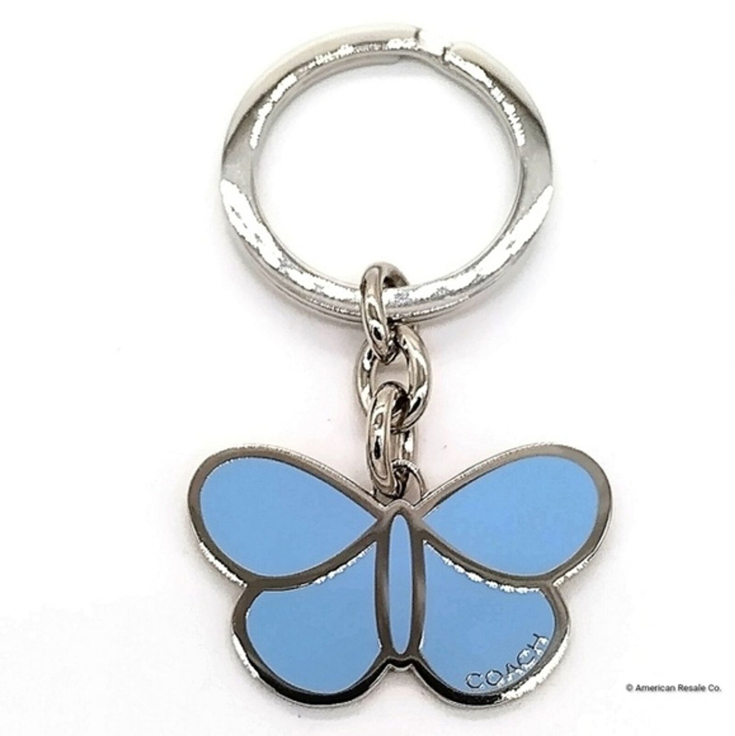 Rare COACH Butterfly Keychain Fob Purse Charm in Sky Blue Handbag tag