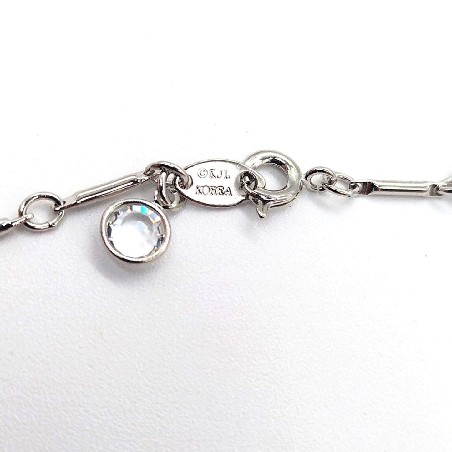 KJL Kenneth Jay Lane Vintage Crystal Bracelet in Silver 7.5"-Korea