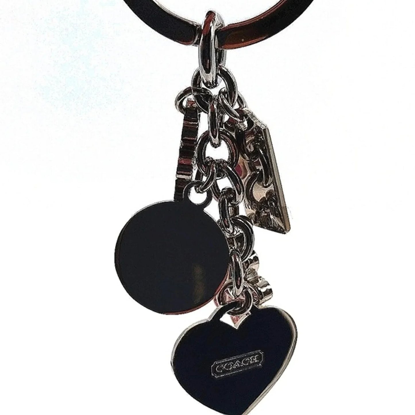 COACH Vintage Pink Heat Daisy Swarovski Crystal Keychain Fob Purse Charm