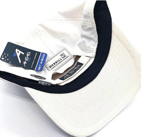 New Rare White Merrill Lynch Golf Adjustable Midfit Hat By AHEAD