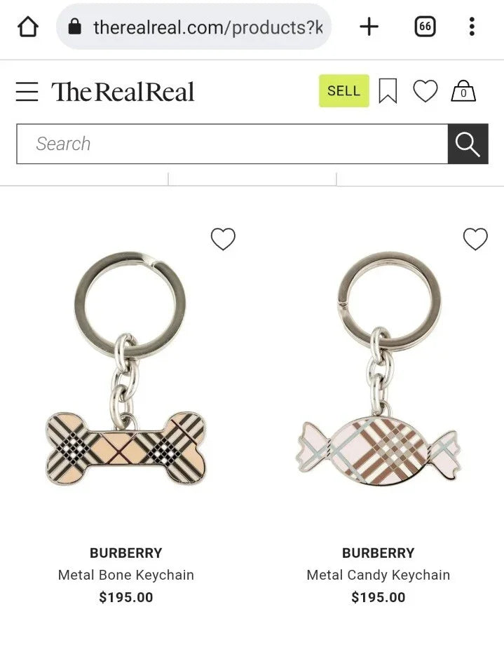$129 Vintage BURBERRY Nova Check Candy Keychain Fob Purse Charm-Authentic