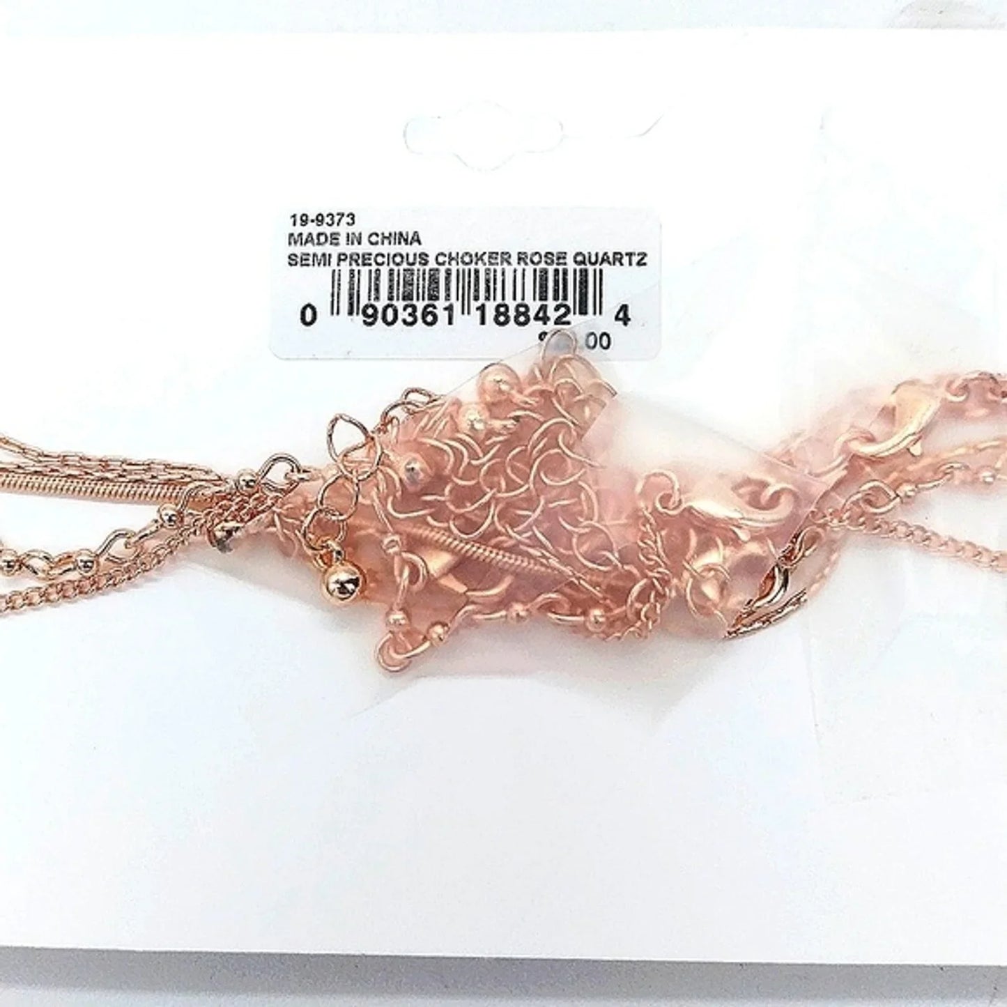 GUESS Rose Quartz Choker necklace set in Gold Tone