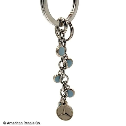Genuine Mercedes Benz Multi Charm Keychain Fob Purse Charm Silver and Blue-OEM