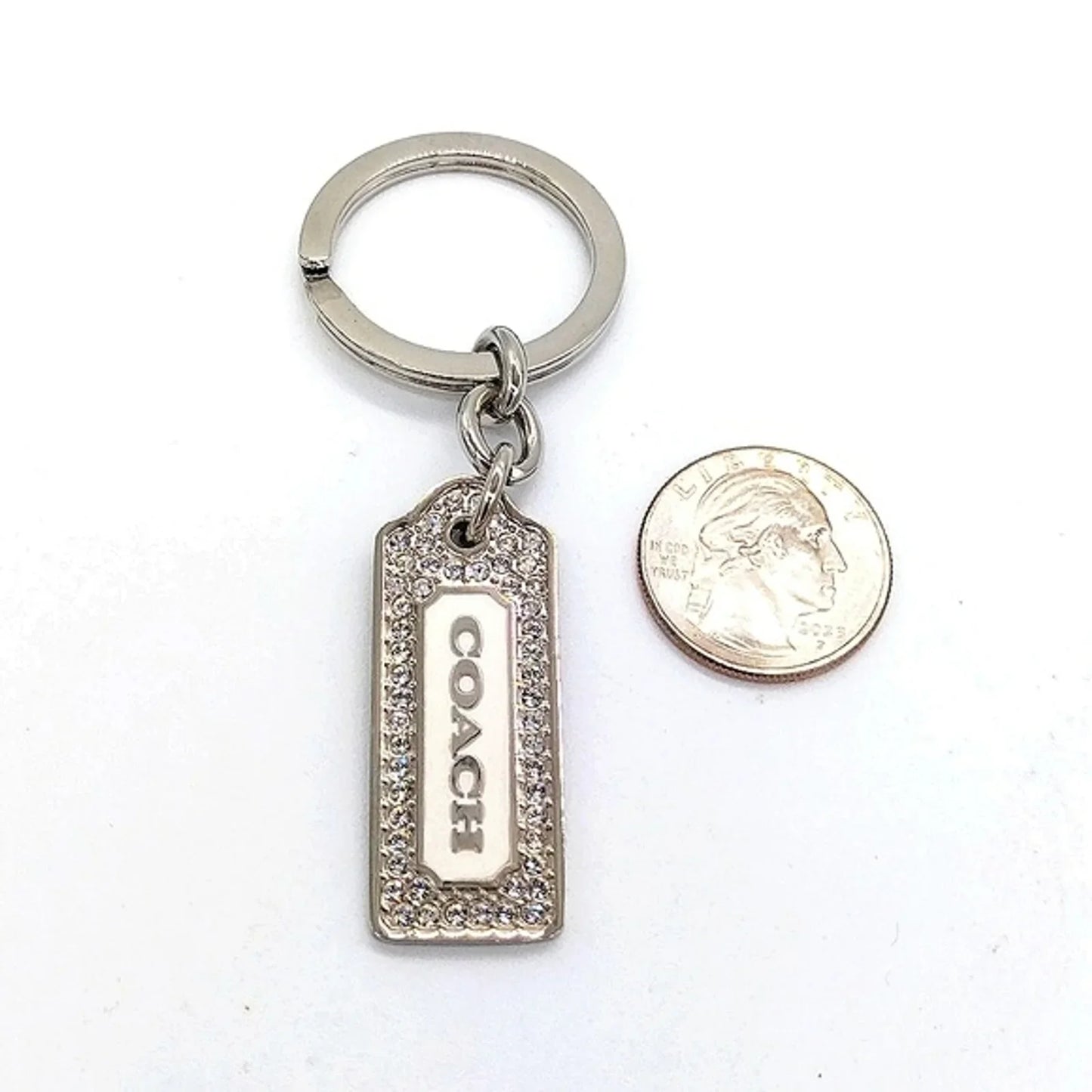 COACH Vintage LOZ Swarovski Crystals Keychain FOB Purse Charm Tag-Style #8865