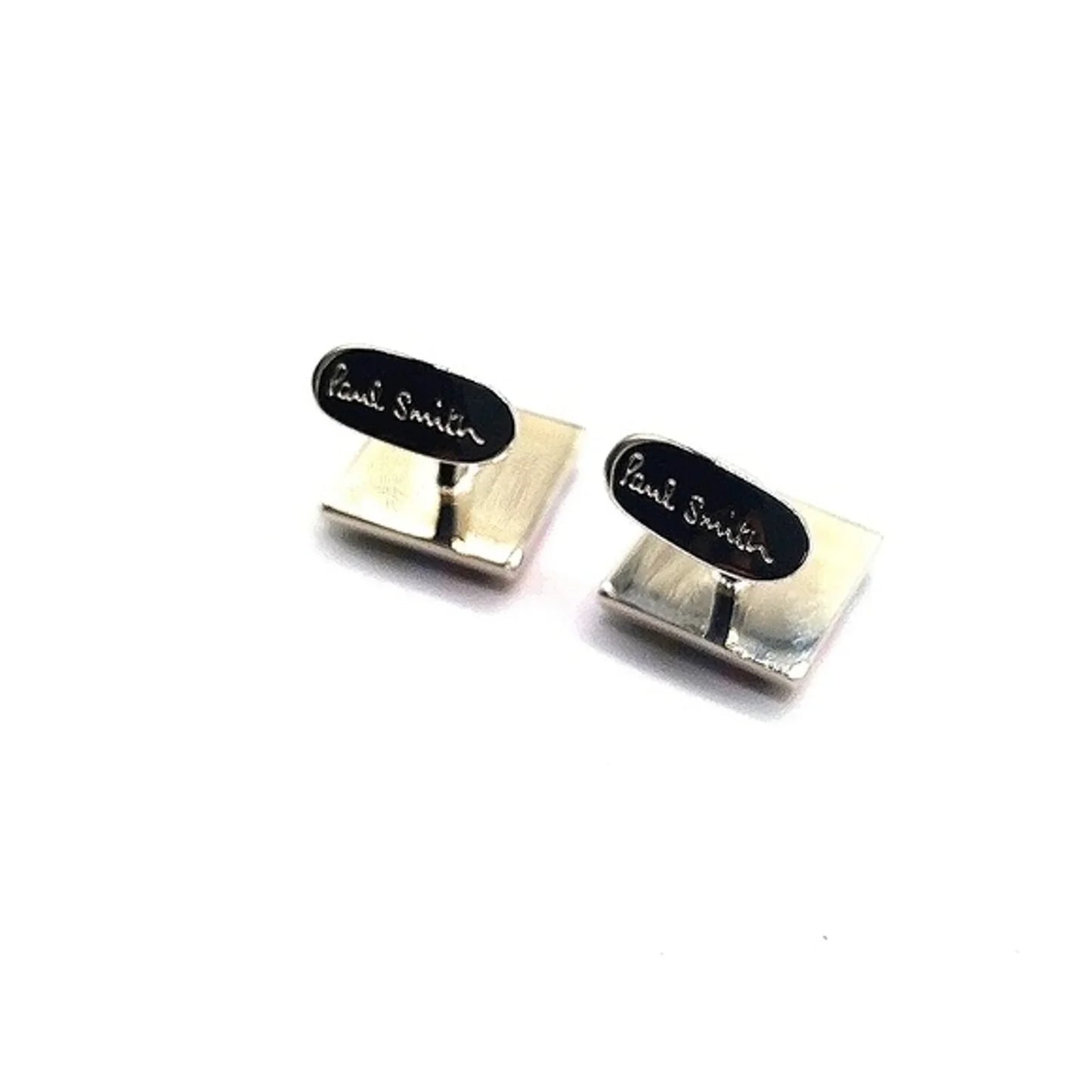 Paul Smith Vintage Square Striped Signed Cufflinks in Silver