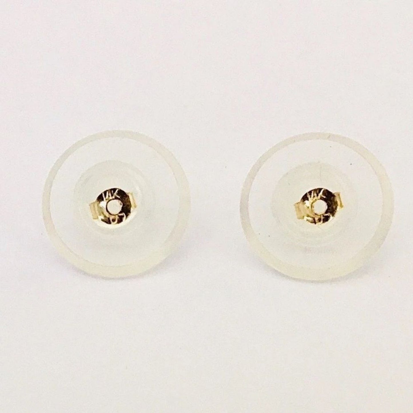 Tiny 14K Gold Natural Angel Skin REAL Coral Hand Carved Rose Flower Earrings NEW