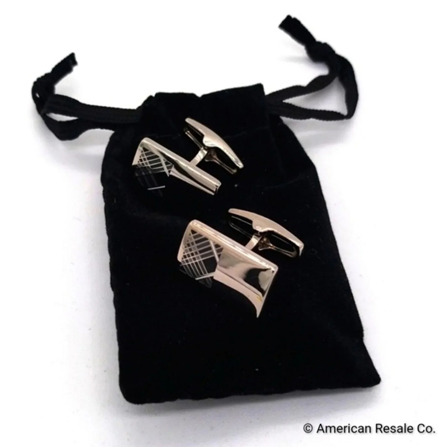 Vintage Burberry Cufflinks. Signed. Rare. Nova Check Pattern. Same Day Shipping.