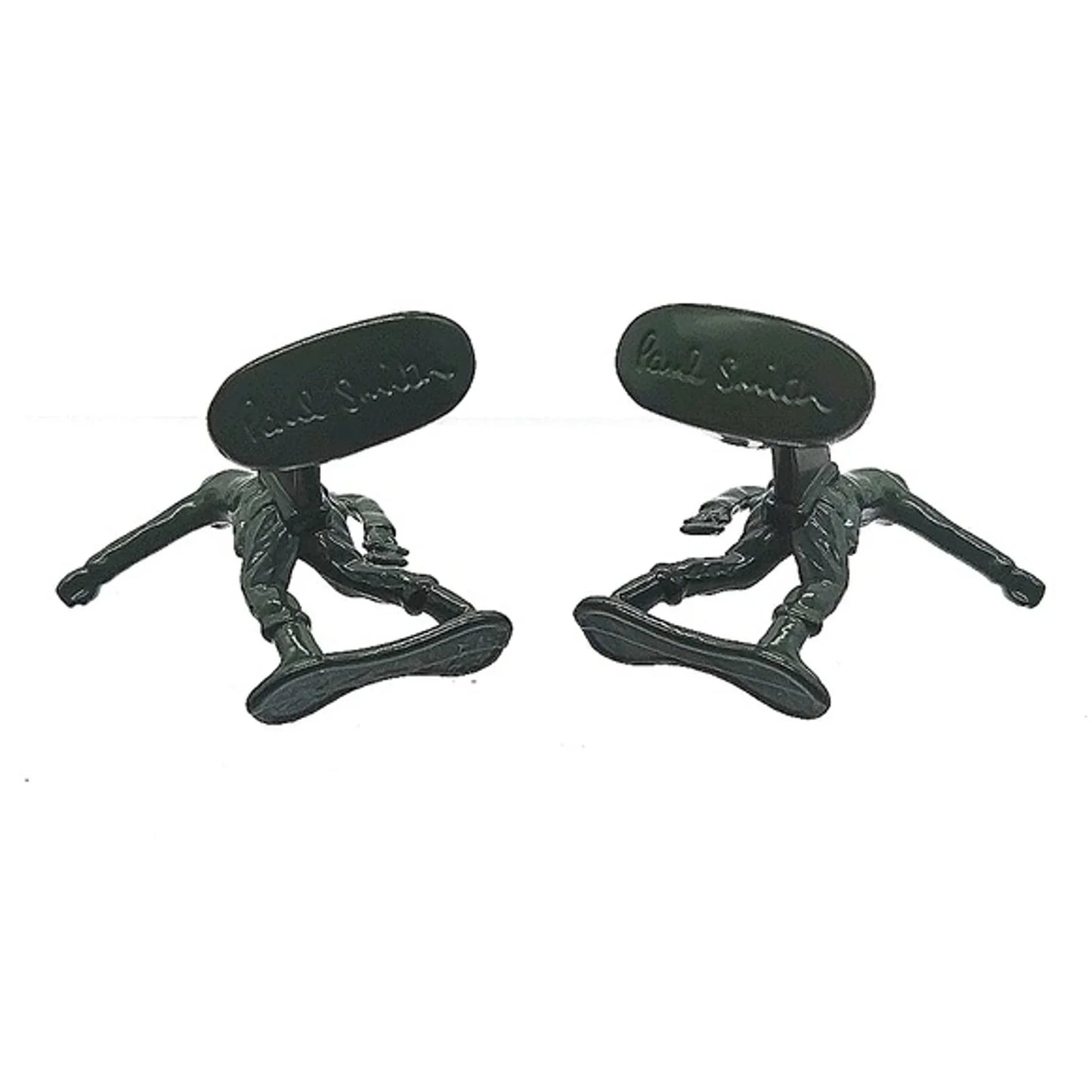 Vintage Paul Smith Army Man Green Military GI Joe Signed CuffLinks - RARE