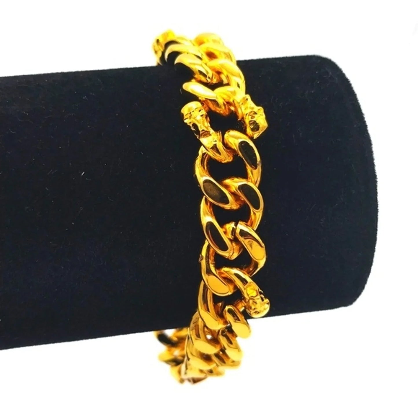 Alexander McQueen Gold Skull Motif 8" Bracelet