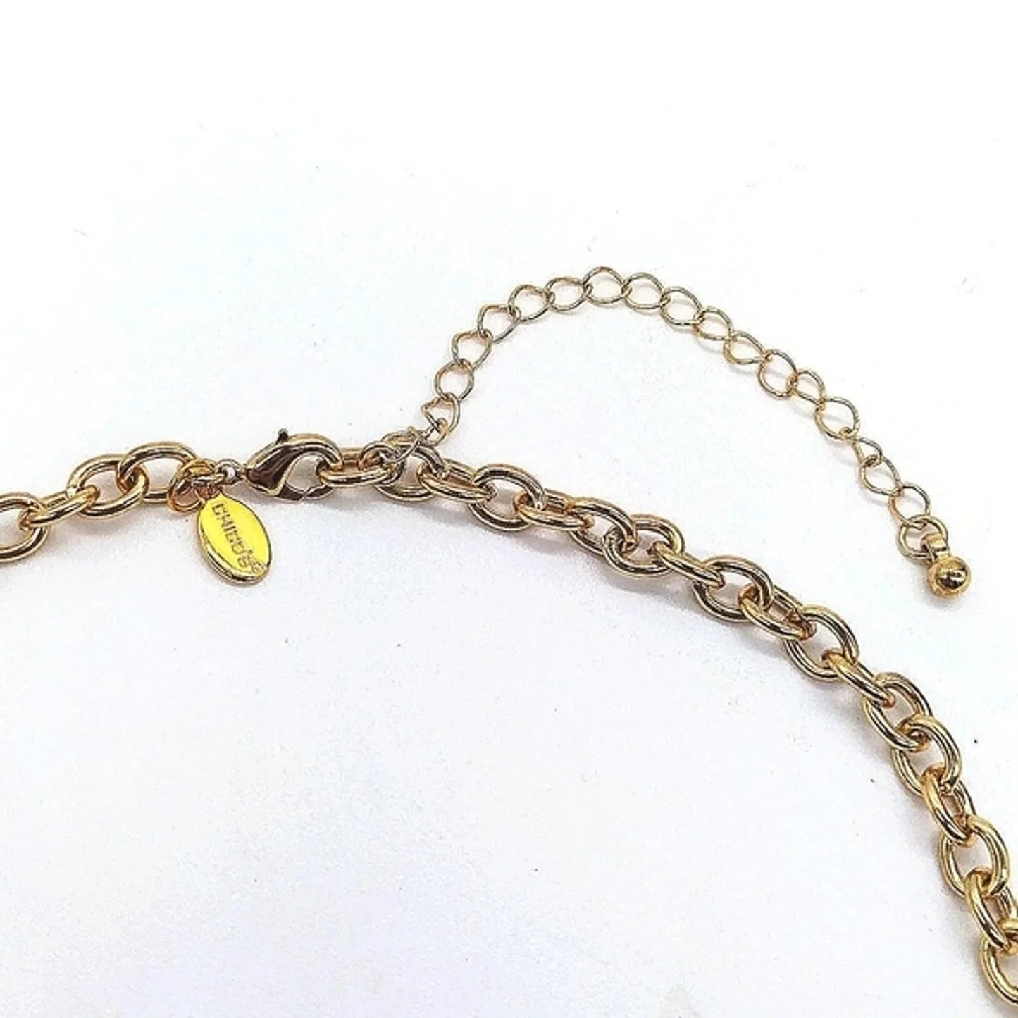 CHICO'S 18" Colorful Rainbow Statement Collar Necklace in Gold Tone