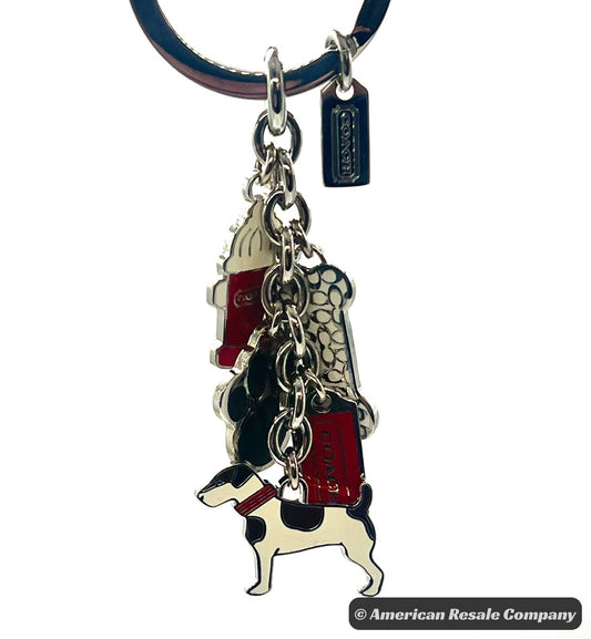 COACH Vintage Jack Russel Terrier Dog Multi Keychain Fob #F92114 NWOT-Rare