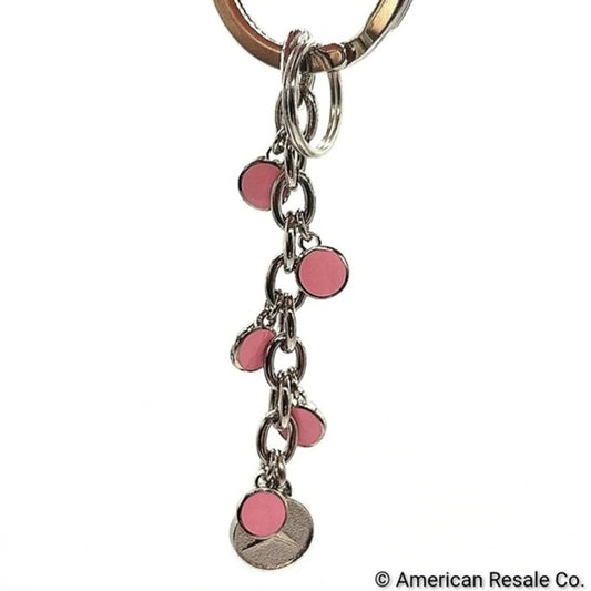 Genuine Mercedes Benz Multi Charm Fob Keychain Fob Purse Charm Silver in Pink