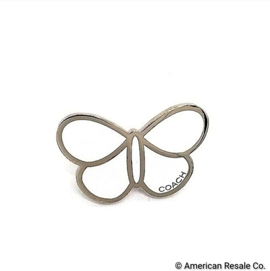 Vintage COACH White Enamel Butterfly Lapel Pin Brooch Purse Backpack Pin Charm