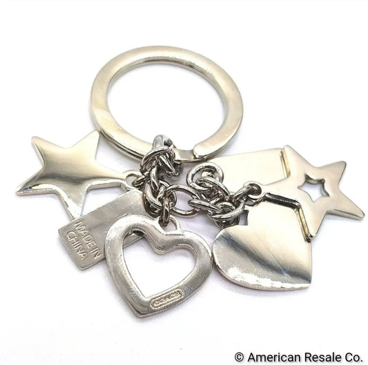 Vintage COACH Hearts And stars Multicolor Multi Keychain Fob Purse Charm