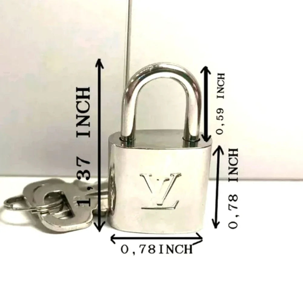 Authenticated Vintage Louis Vuitton Palladium Plated Lock with Keys and UNBRANDED Necklace-LV-Lock #315