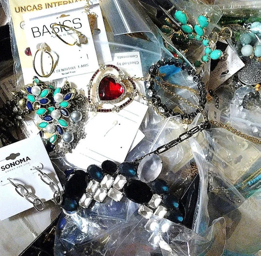 FULLY WEARABLE 2 lbs Costume Vintage to Now Jewelry Lot. Craft. Resale. Repurpose.