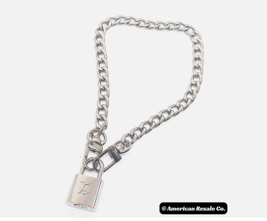 Authentic Louis Vuitton LV #315 Silver Lock Vintage and Rare PadLock Lock 2 Keys Necklace