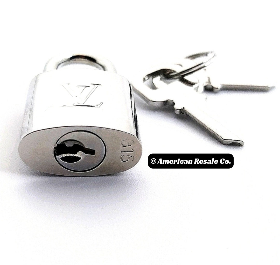 Louis Vuitton #315 Lock SILVER Vintage and Rare PadLock Lock & 2 Keys.
