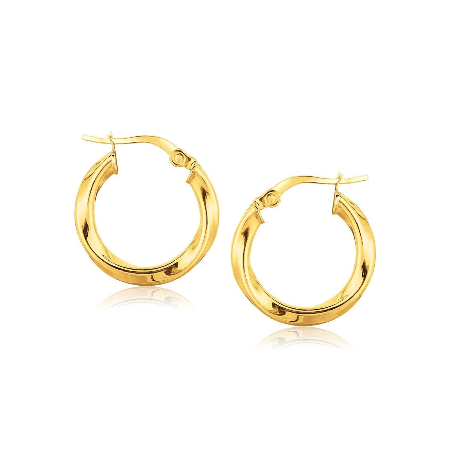 14K Yellow Gold Classic Twist Hoop Earrings (3/4 inch Diameter)