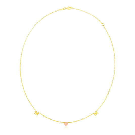 14k Yellow and Rose Gold Mom Necklace