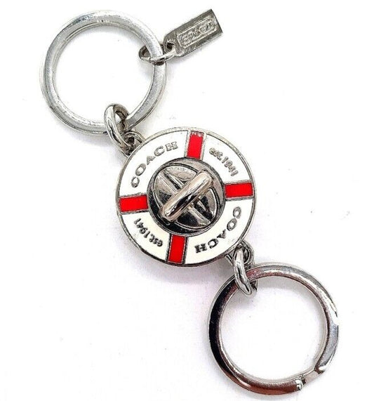 Rare COACH Life Preserver Valet Turnlock Keychain Fob Purse Charm  #92902