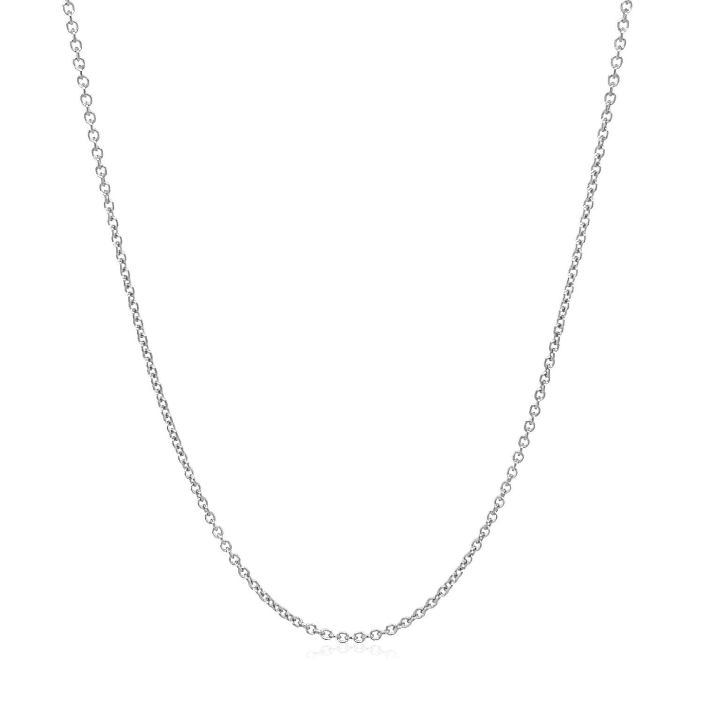 14k White Gold Round Cable Link Chain 1.2mm