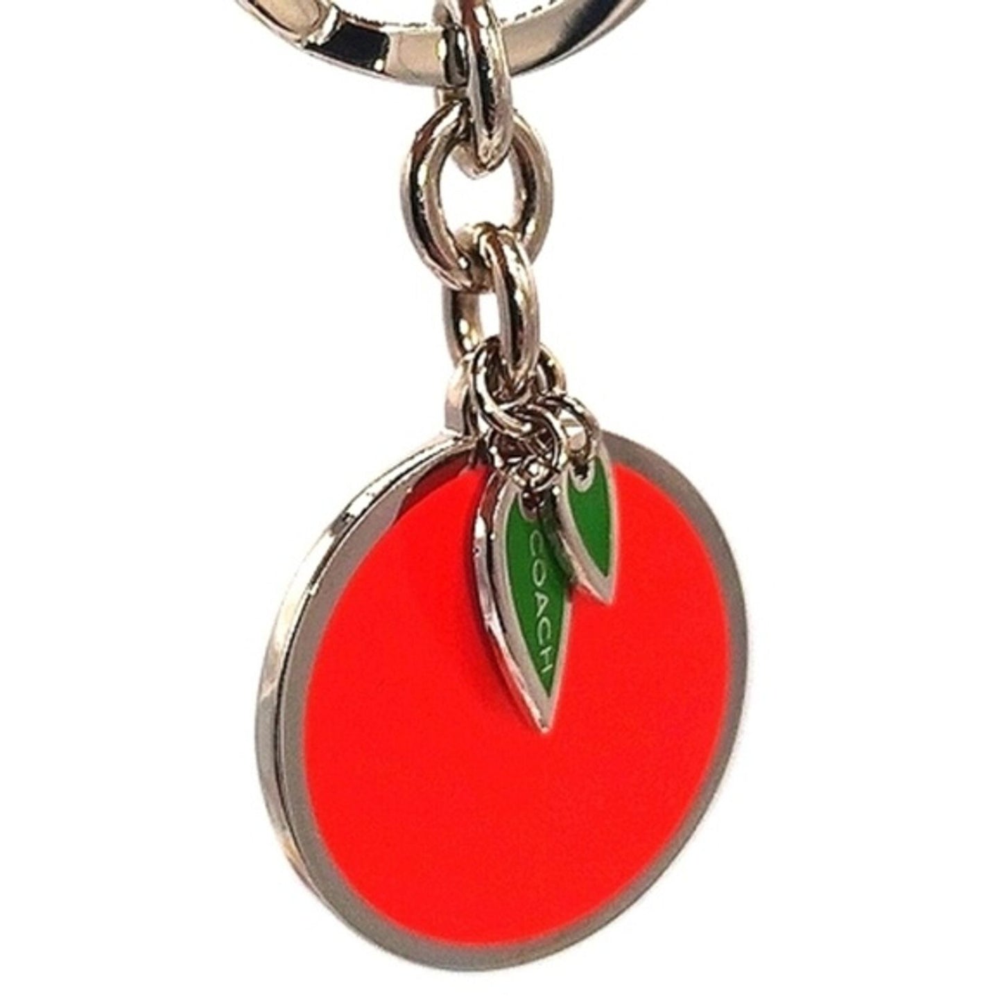 Vintage COACH Orange Tangerine Fruit Keychain Purse Charm Key Ring Fob-Rare