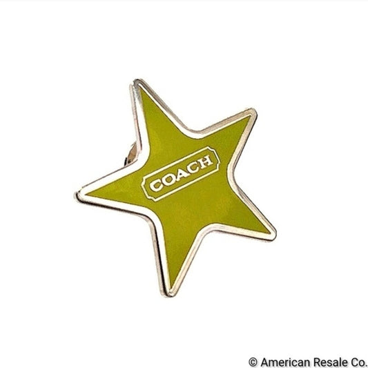 COACH Vintage Green Star Pin brooch, purse or backpack charm