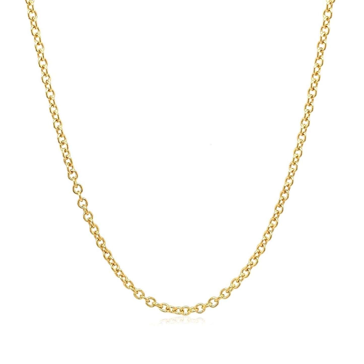 14k Yellow Gold Round Cable Link Chain 1.9mm