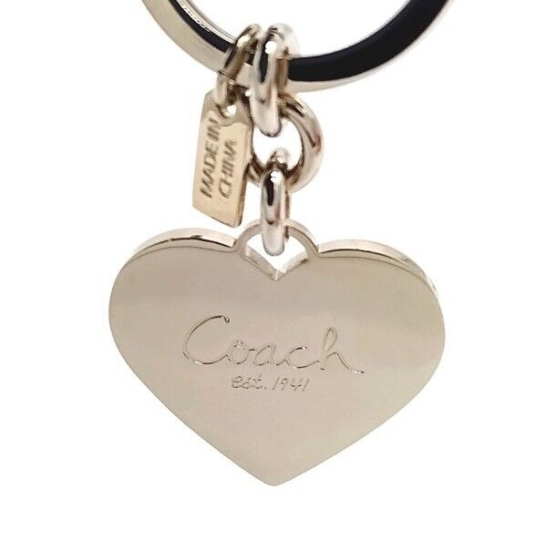 Rare COACH Rainbow LEGACY Heart Keychain Fob Purse Charm Style# 92109