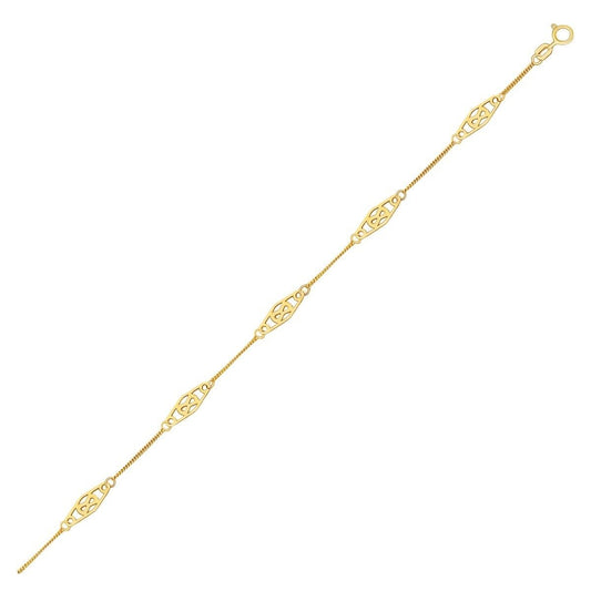 14k Yellow Gold Infinity Ankle Bracelet