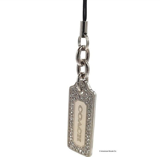 NWT COACH LOZ Pave Lanyard Diamond Enamel Keychain FOB CZ Purse Charm Tag #8865