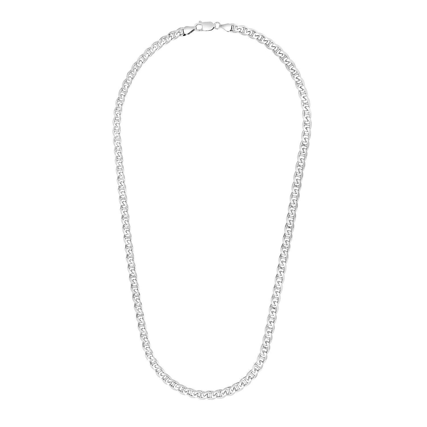 Sterling Silver Rhodium Plated Mariner Chain 5.6mm