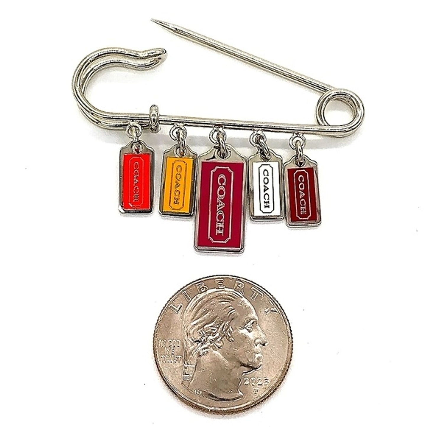 SALE! Vintage COACH Safety Pin Brooch Hangbag Backpack Purse Charm