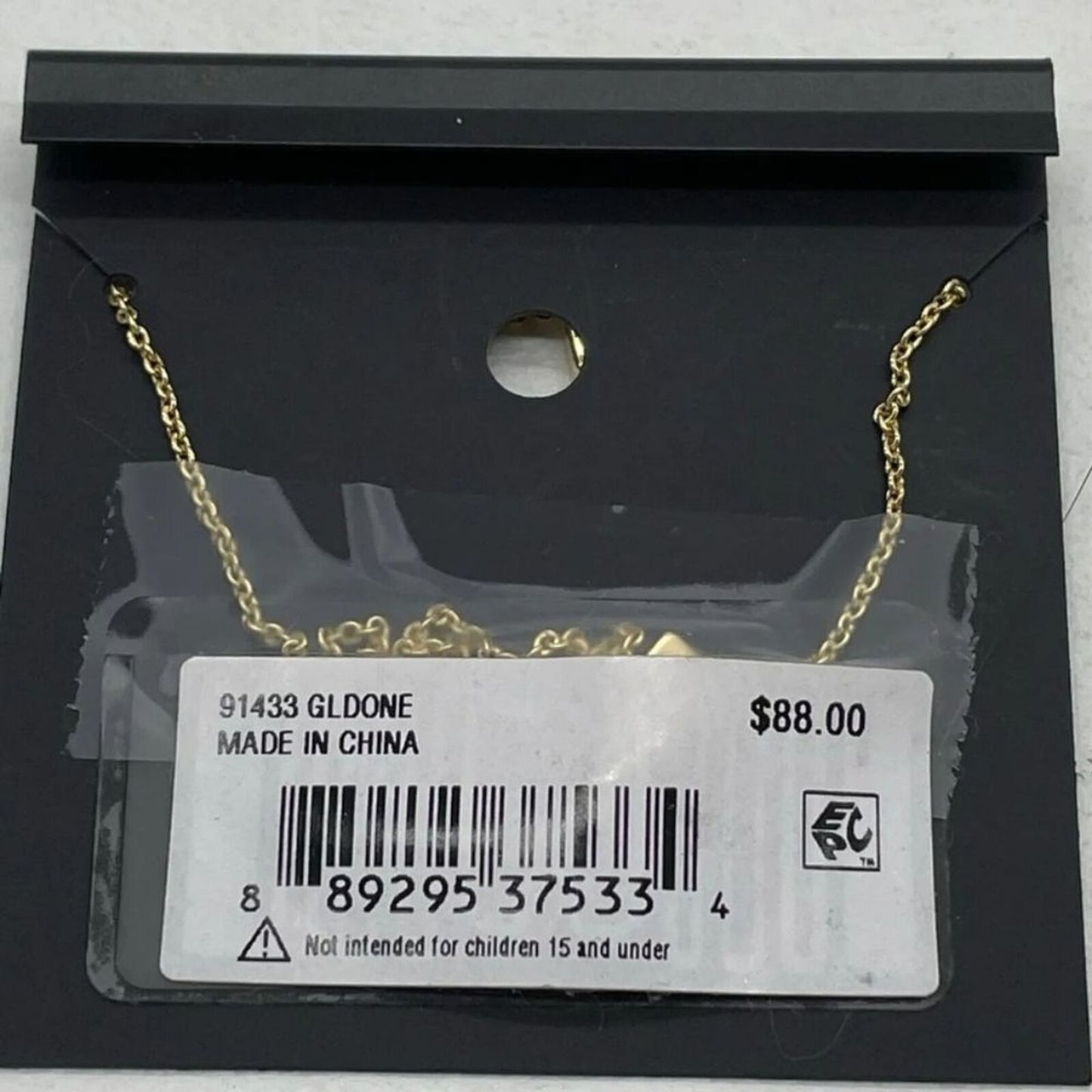 $88 Rare COACH Retired Gold Plated Pave Crystal C Logo Necklace