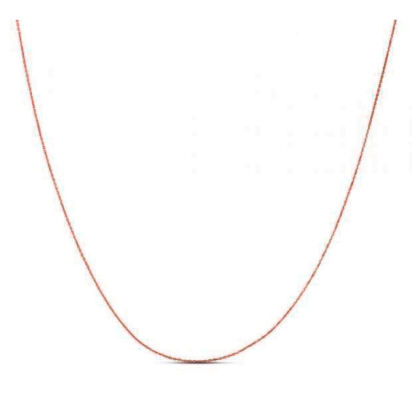 Double Extendable Diamond Cut Cable Chain in 14k Rose Gold (0.80mm)