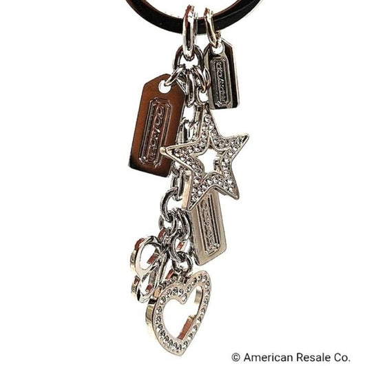 Rare COACH Pave Multi Fob Crystal Butterfly Heart Star Keychain Fob Charm CZ