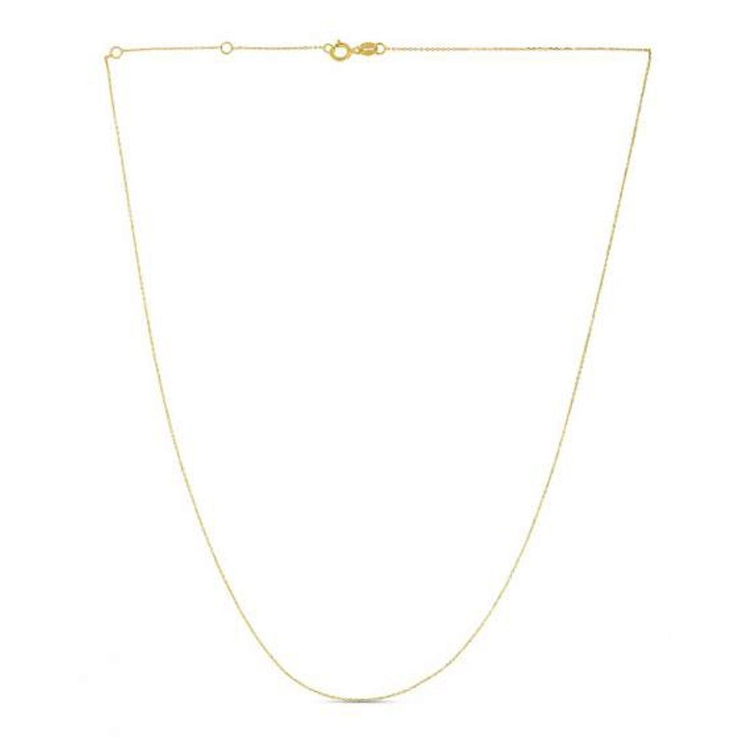 Double Extendable Diamond Cut Cable Chain in 14k Yellow Gold (0.80mm)