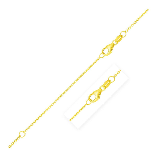 Double Extendable Diamond Cut Cable Chain in 14k Yellow Gold (0.8mm)