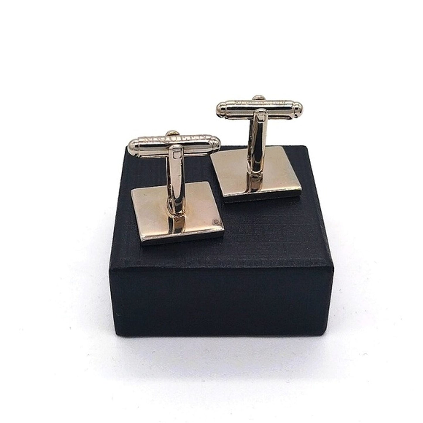 Alexander McQueen Vintage Black and White Enamel Skull Signed Square Cufflinks