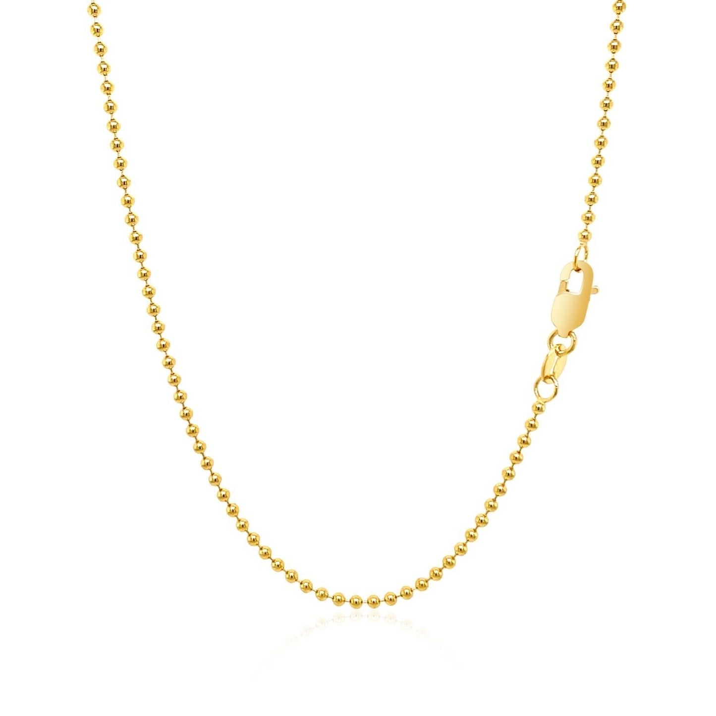 18k Yellow Gold Bead Chain 1.5mm