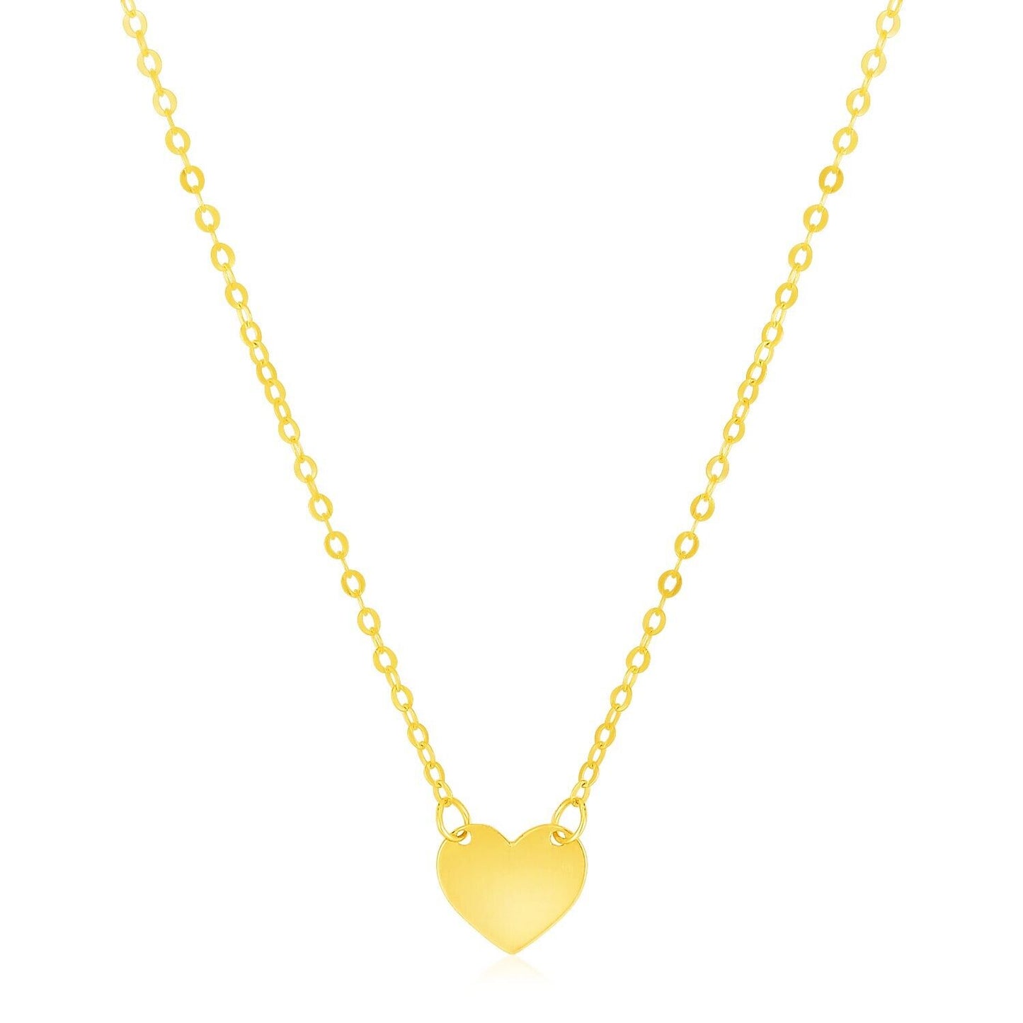 14k Yellow Gold Polished Mini Heart Necklace