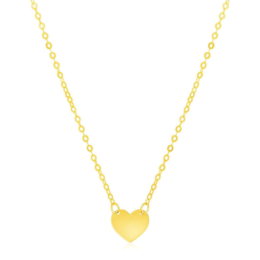 14k Yellow Gold Polished Mini Heart Necklace