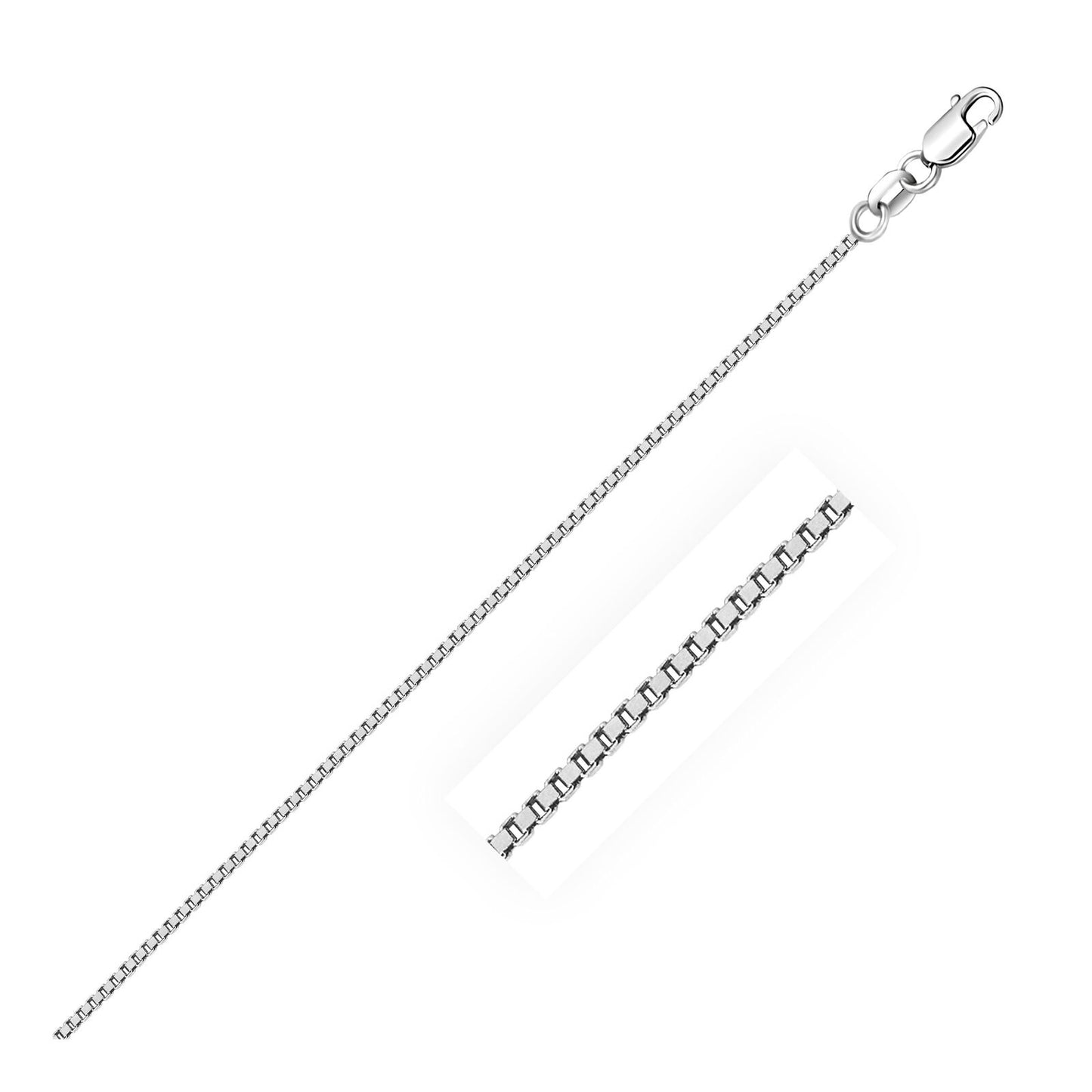 10k White Gold Classic Box Chain 1.0mm